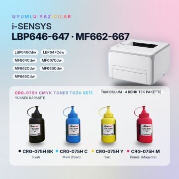 Canon CRG-075H Toner Tozu Takım / LBP646Cdw / LBP647Cdw / MF664Cdw / MF667Cdw / MF662Cdw / MF663Cdw / MF665Cdw