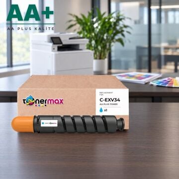 Canon C-EXV34 Mavi Muadil Toner AA Plus / iR-ADV C2020 / C2025 / C2030 / C2220 / C2225 / C2230
