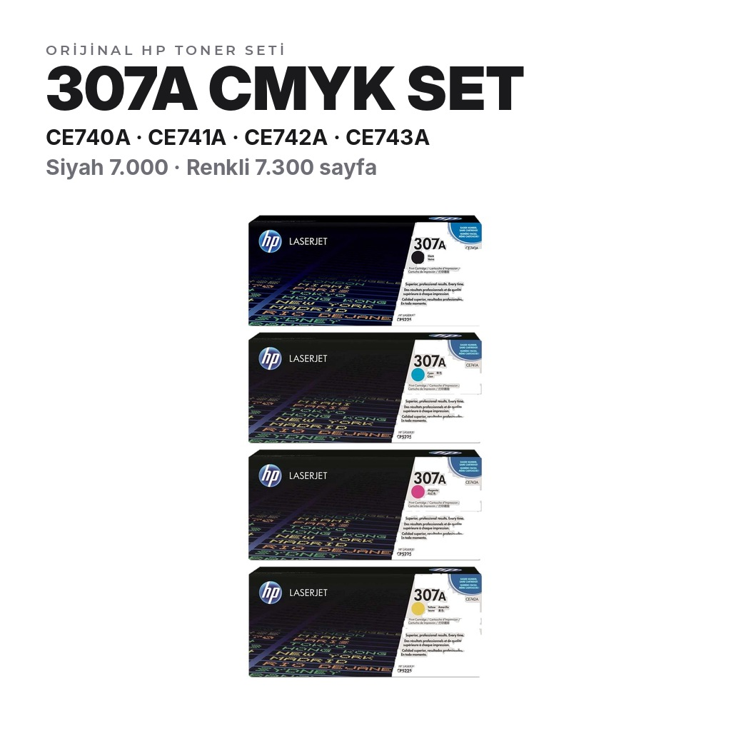 TonerMAX® HP 307A CMYK Orijinal Toner Takımı