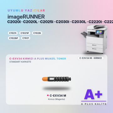 Canon C-EXV34 Kırmızı Muadil Toner A Plus / iR-ADV C2020 / C2025 / C2030 / C2220 / C2225 / C2230