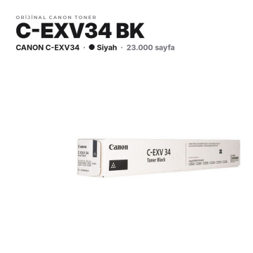 Canon C-EXV34 / iR-ADV C2020 / C2025 / C2030 / C2220 / C2225 / C2230 Siyah Orjinal Toner
