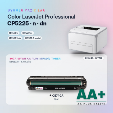 Hp 307A CE740A Siyah Muadil Toner AA Plus / Color LaserJet CP5225 / CP5225n / CP5225dn