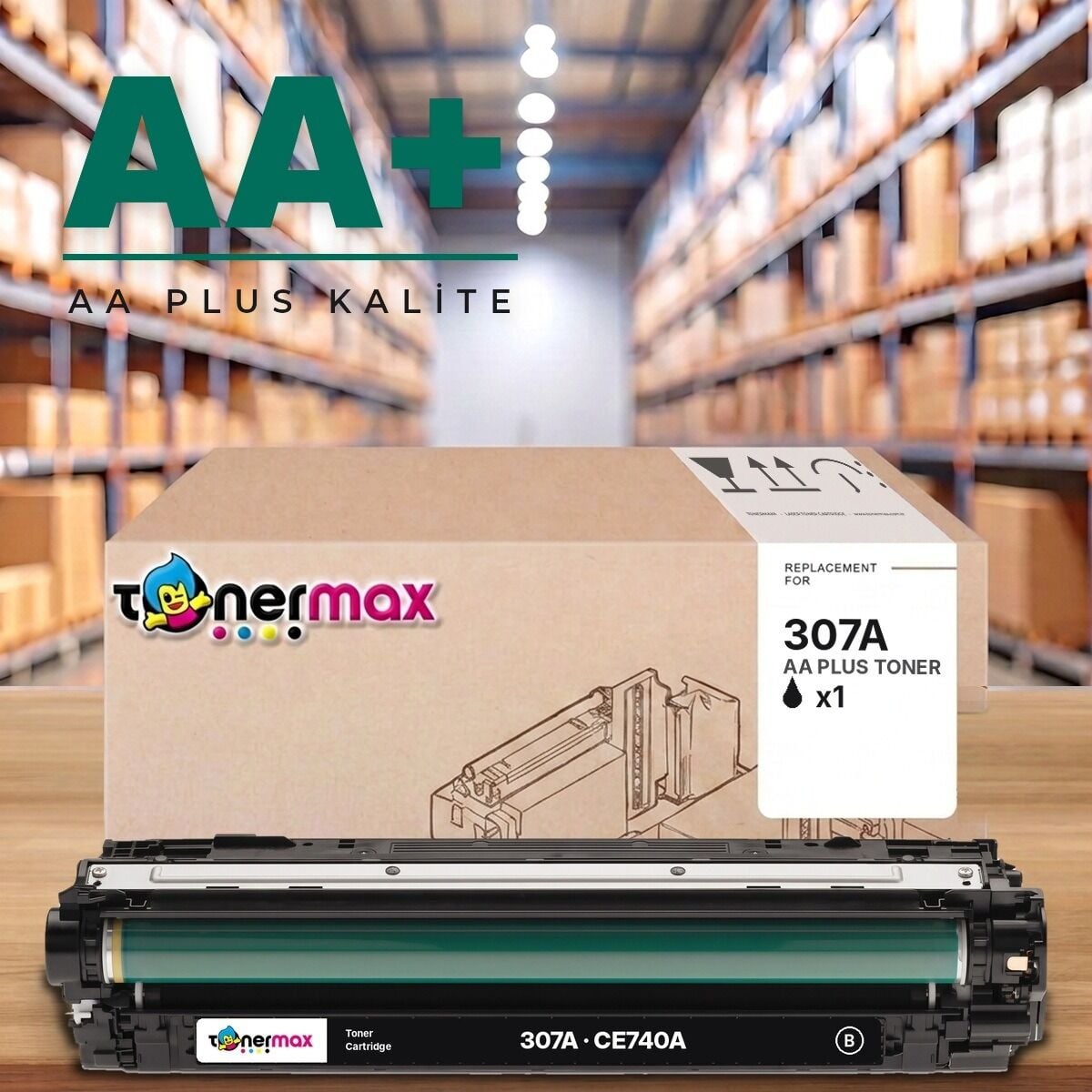 HP 307A CE740A siyah AA Plus muadil toner