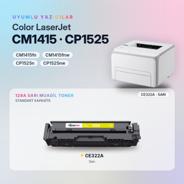 HP 128A CE322A Sarı Muadil Toneri / CM1415 / CP1525