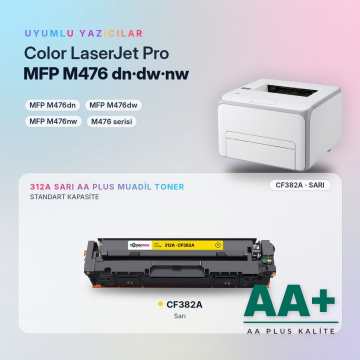 Hp 312A CF382A Sarı Muadil Toner AA Plus / Color LaserJet Pro MFP M476dn / M476dw / M476nw