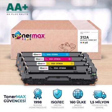 Hp 312A CMYK Muadil Toner Seti AA Plus / Color LaserJet Pro MFP M476dn / M476dw / M476nw / CF380A / CF381A / CF382A / CF383A