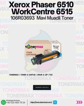 Xerox Phaser 6510 Mavi Muadil Toner / WorkCentre 6515