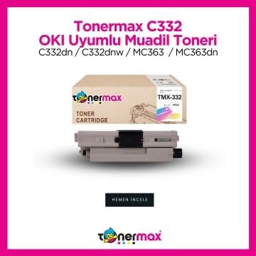 Oki C332 / MC363 Siyah Muadil Toneri