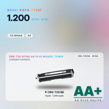 Canon CRG-729 Siyah Muadil Toner AA Plus / LBP7010C / LBP7018C