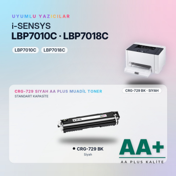 Canon CRG-729 Siyah Muadil Toner AA Plus / LBP7010C / LBP7018C