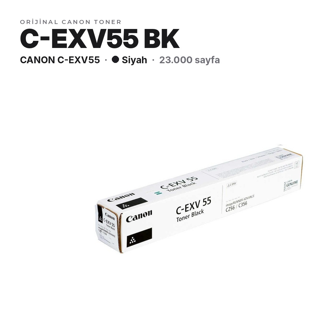 TonerMAX® Canon C-EXV55 Siyah Orijinal Toner