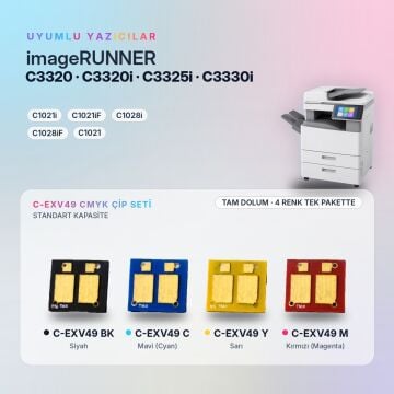 Canon C-EXV49 CMYK Set Çip / iR-ADV C3320 / C3325 / C3330