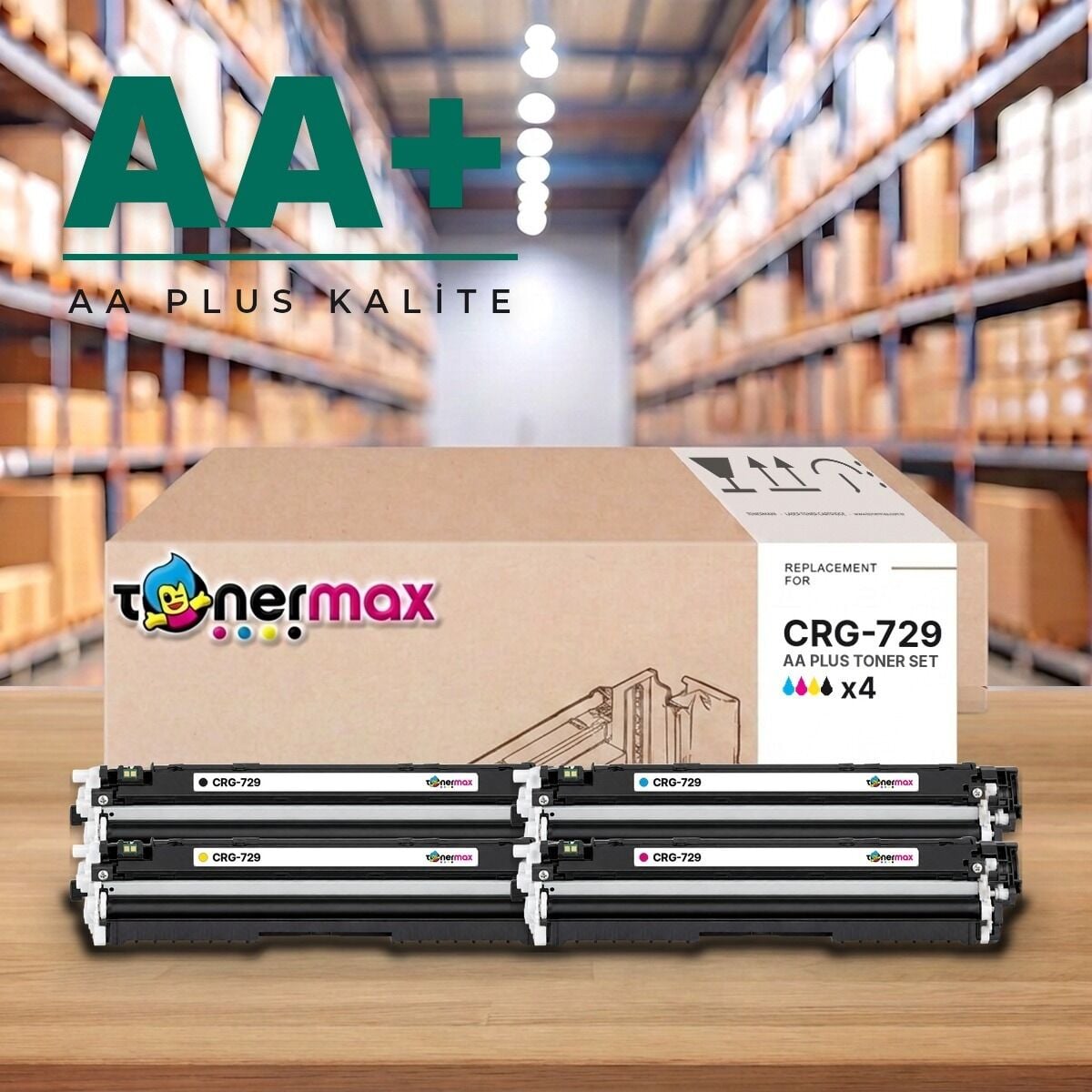 TonerMAX® CRG-729 CMYK AA Plus Muadil Toner Takımı