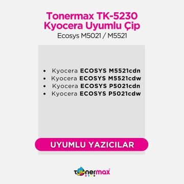 Kyocera TK-5230 Sarı Toner Çipi/ Ecosys M5021 / M5521