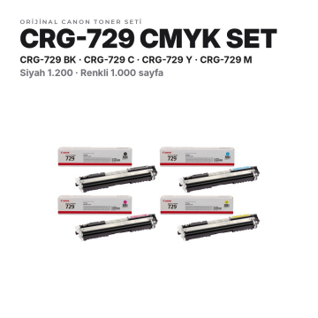Canon CRG-729 Orjinal Toner Set Avantaj Paket / LBP7010C / LBP7018C