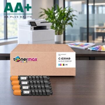 Canon C-EXV49 CMYK Muadil Toner Seti AA Plus / iR-ADV C3320 / C3325 / C3330