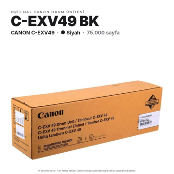 Canon C-EXV49 Siyah Orjinal Drum Ünitesi / IR-C3320 / C3320i / C3325i / C3330i