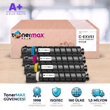 Canon C-EXV51 CMYK Muadil Toner Seti A Plus / iR-ADV C5535 / C5535i / C5540i / C5550i / C5560i