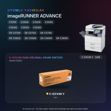 Canon C-EXV49 Sarı Orjinal Drum Ünitesi / IR-C3320 / C3320i / C3325i / C3330i
