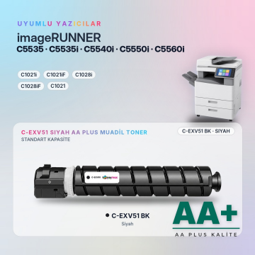 Canon C-EXV51 Siyah Muadil Toner AA Plus / iR-ADV C5535 / C5535i / C5540i / C5550i / C5560i