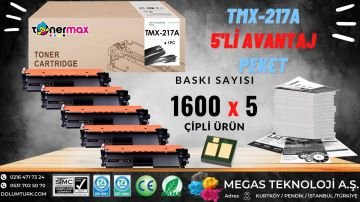 Hp CF217A Muadil Toner Çipli ( 5'li paket )  / M102 / M130