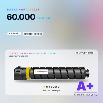 Canon C-EXV51 Sarı Muadil Toner A Plus / iR-ADV C5535 / C5535i / C5540i / C5550i / C5560i