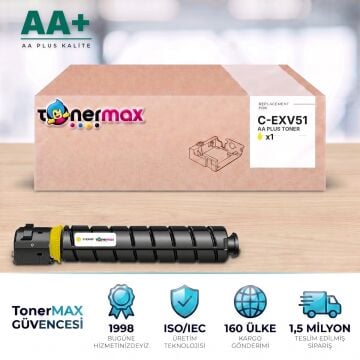 Canon C-EXV51 Sarı Muadil Toner AA Plus / iR-ADV C5535 / C5535i / C5540i / C5550i / C5560i