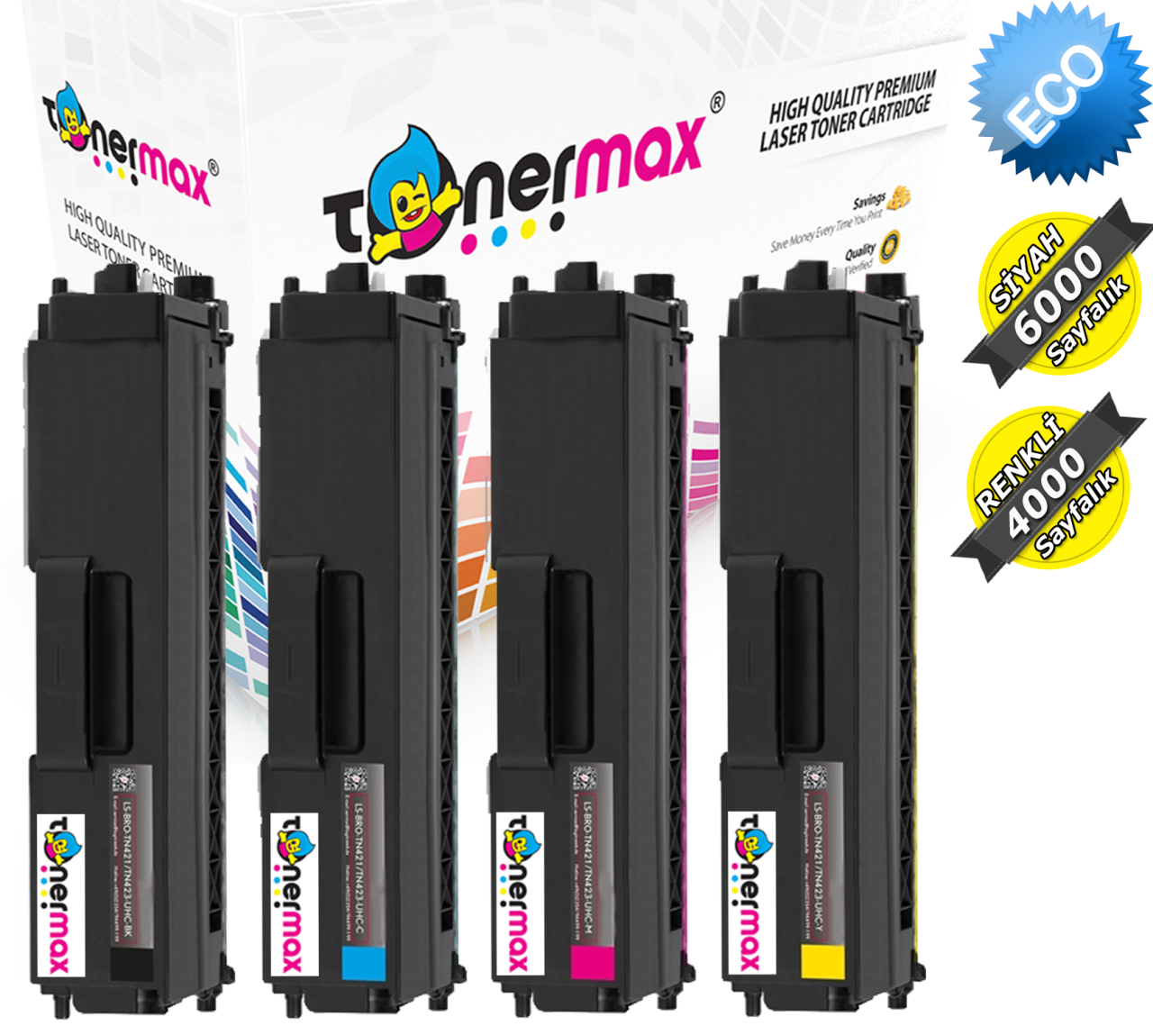 Brother TN466 Set Muadil Toner / DCP-L8410CDW / MFC-L8690CDW / MFC-L8900CDW / HL-L8260CDW / HL-L8360CDW