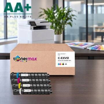 Canon C-EXV51 CMYK Muadil Toner Seti AA Plus / iR-ADV C5535 / C5535i / C5540i / C5550i / C5560i