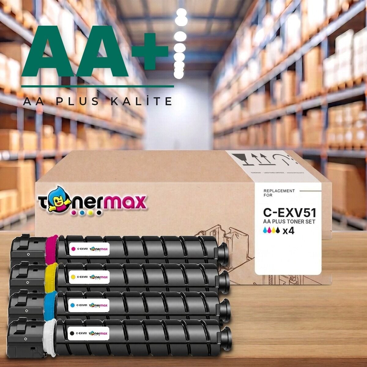 TonerMAX® C-EXV51 CMYK AA Plus Muadil Toner Takımı
