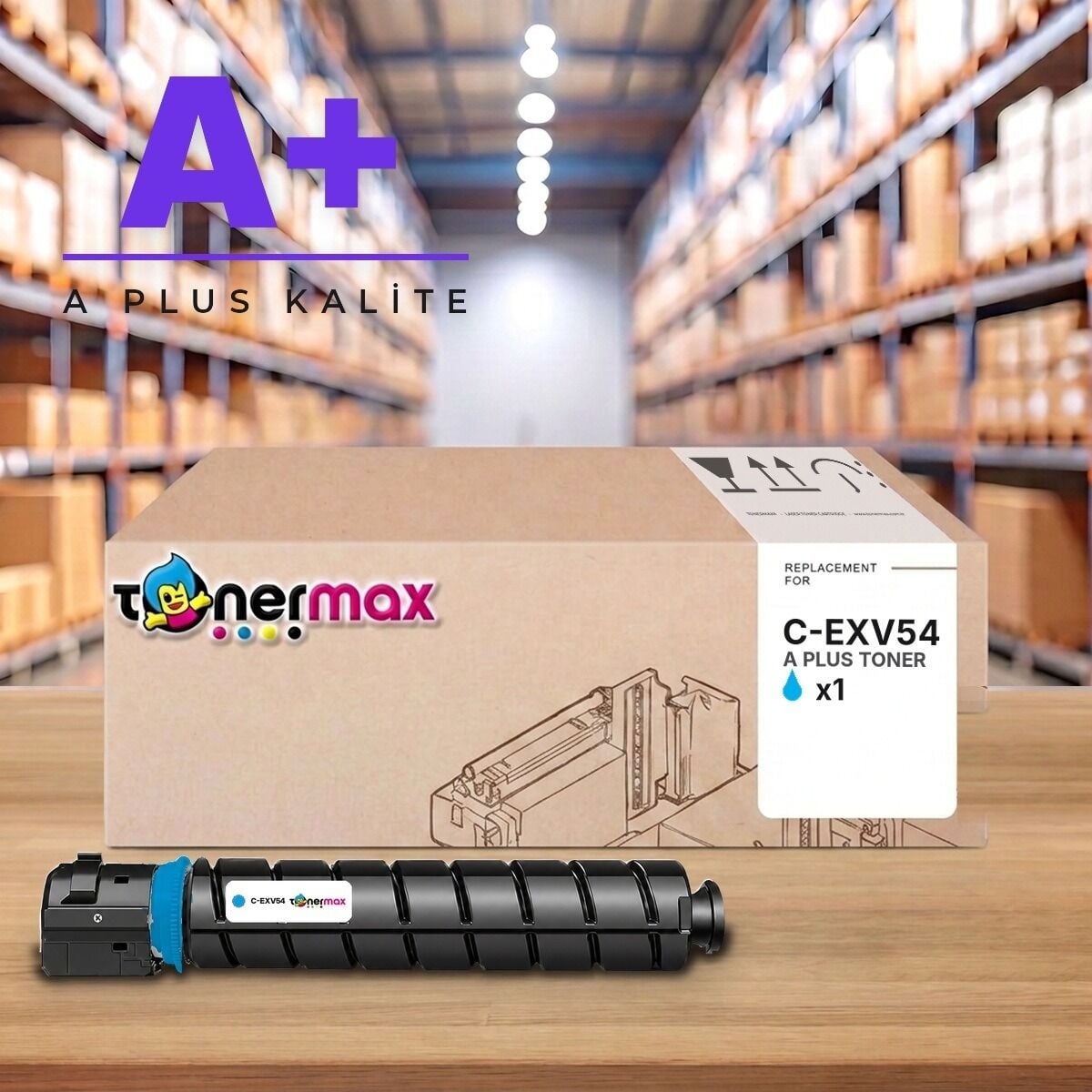 Canon C-EXV54 C Mavi A Plus muadil toner