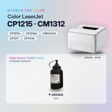 Hp 125A CB540A Toner Tozu Siyah 55GR / Color LaserJet CP1215 / CP1515 / CM1312