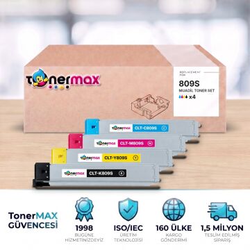 Samsung CLT-809S CMYK Muadil Toner Seti - Çipli / CLX-9201 / CLX-9251 / CLX-9301 / CLT-K809S / CLT-C809S / CLT-M809S / CLT-Y809S