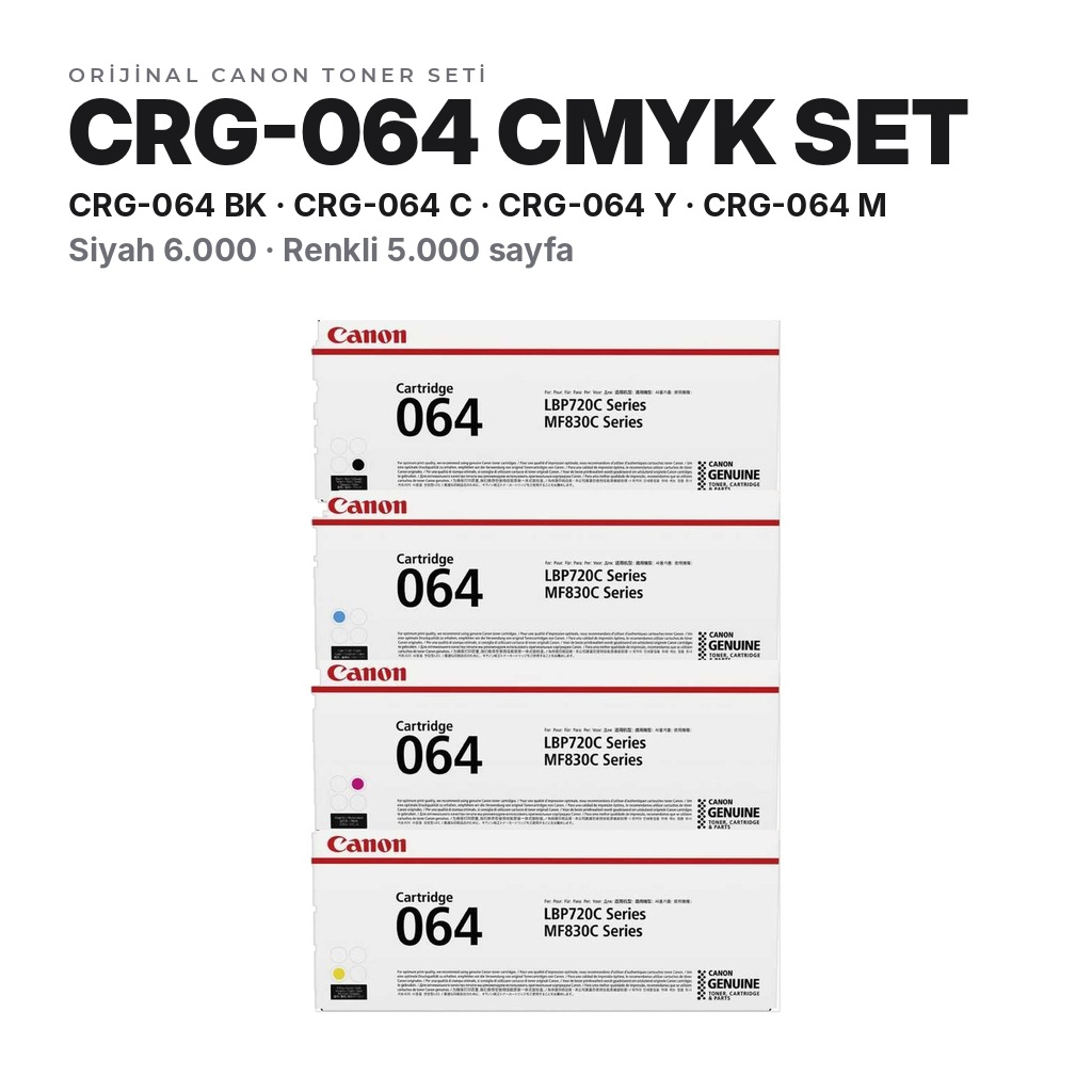 TonerMAX® Canon CRG-064 CMYK Orijinal Toner Takımı