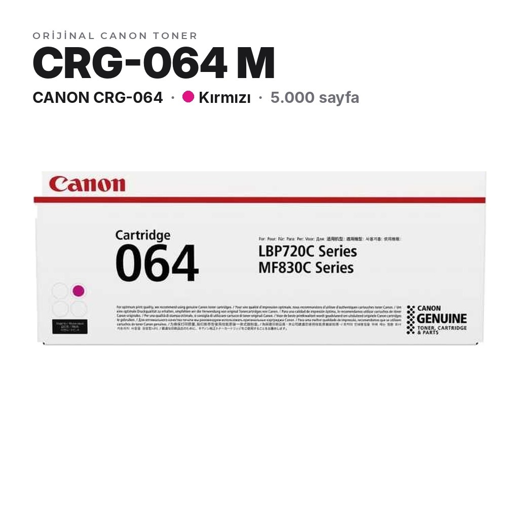 TonerMAX® Canon CRG-064 Kırmızı Orijinal Toner