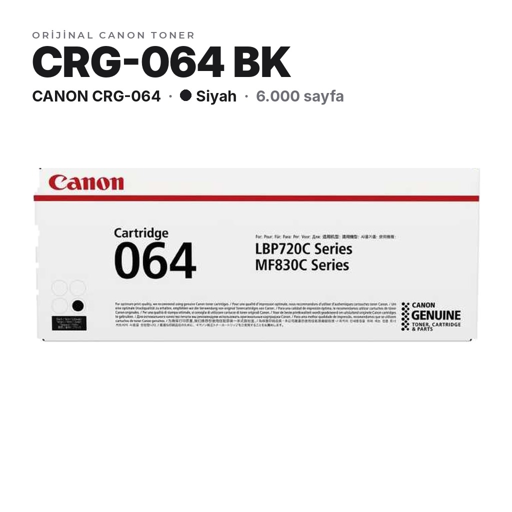 Canon CRG-064 BK Siyah orijinal toner