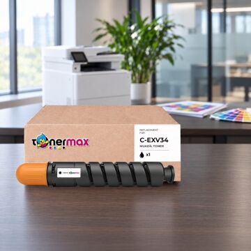 Canon C-EXV34 Siyah Muadil Toner - Çipli / iR-ADV C2020 / C2025 / C2030 / C2220 / C2225 / C2230
