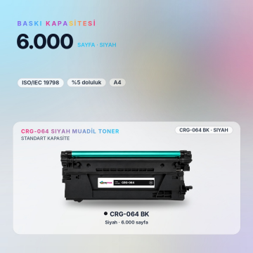 Canon CRG-064 Siyah Muadil Toner - Çipli / LBP722Cdw / LBP732Cdw / MF832Cdw / MF842Cdw