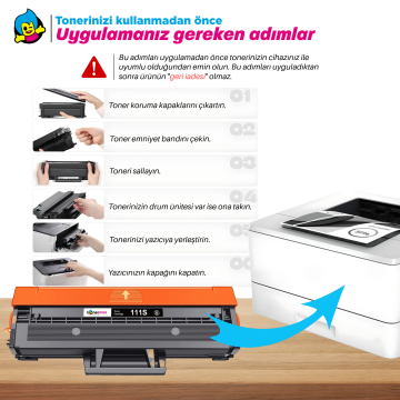Samsung MLT-D111S Muadil Toner / Xpress M2020 / M2022 / M2070 - Yeni Versiyon Çipli