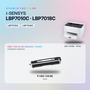 Canon CRG-729 Siyah Muadil Toner - Çipli / LBP7010C / LBP7018C
