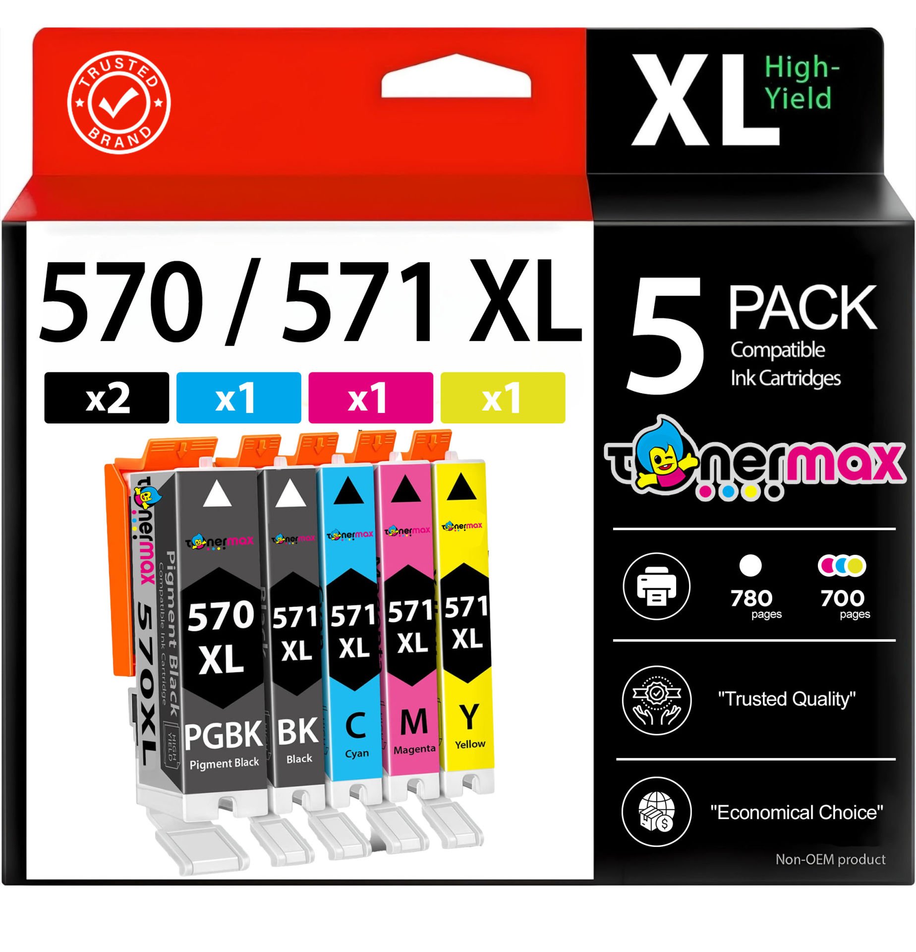 Canon PGI-570XL / CLI-571XL Muadil Kartuş Set 5'li