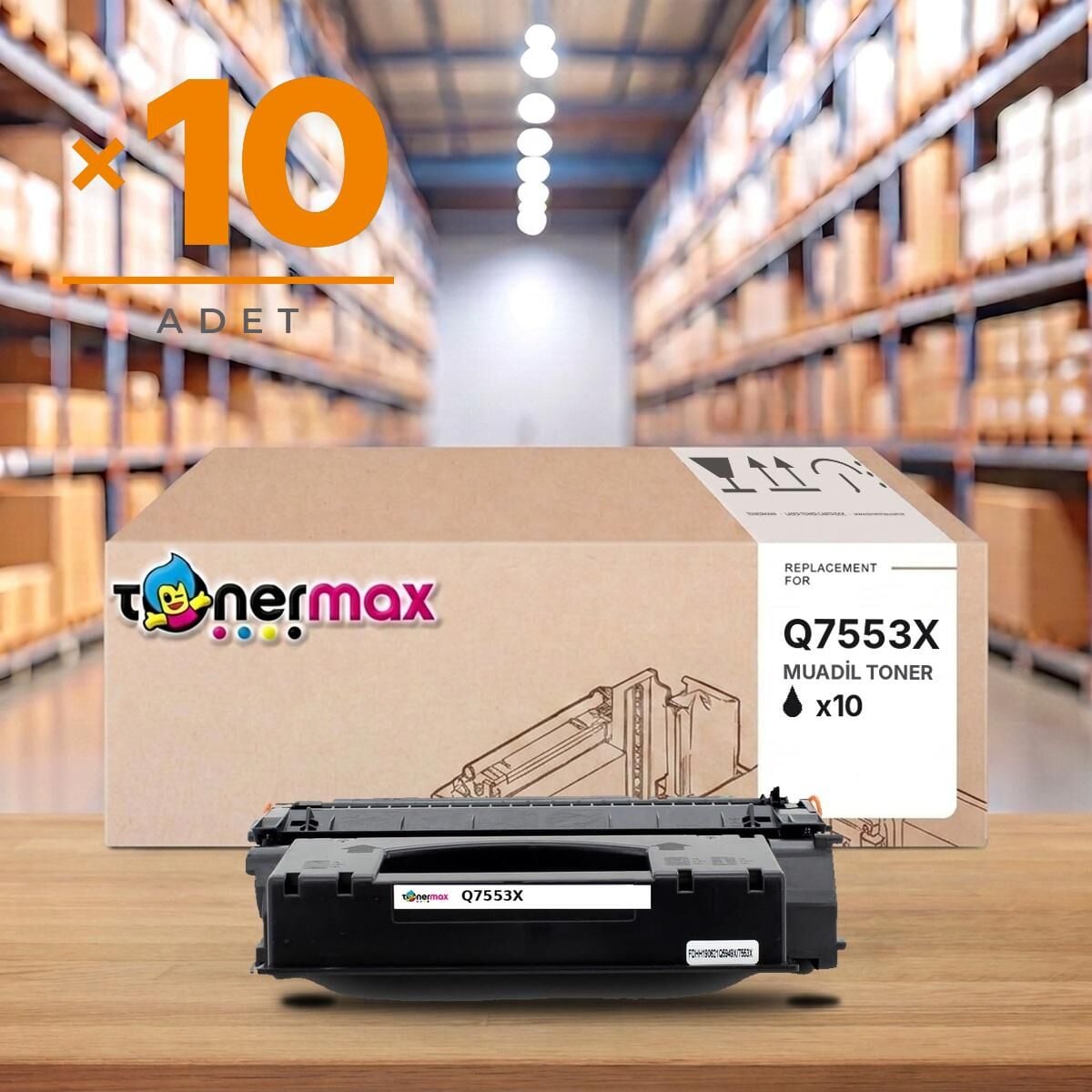 TonerMAX® Q7553X A Plus Muadil Toner — 10'lu Paket