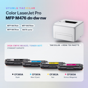 HP 312A Muadil Toner Set /  Hp M476 / CF380A Set Muadil Toner