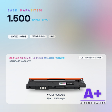 Samsung CLT-K406S Siyah Muadil Toner A Plus / CLP-360 / CLX-3300 / C410 / C460