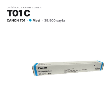 Canon T01 / imagePRESS C60 / C65 / C600 / C650 / C660 / C700 / C710 / C750 / C800 / C810 / C850 / C910 Mavi Orjinal Toner