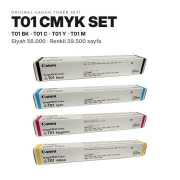 Canon T01 Orjinal Toner Set Avantaj Paket / imagePRESS C60 / C65 / C600 / C650 / C660 / C700 / C710 / C750 / C800 / C810 / C850 / C910
