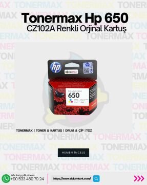HP 650 CZ101A / CZ102A Set Orjinal Kartuş Avantaj Paket , HP Deskjet 1015 / 1515 / 1516 / 2545 / 2546