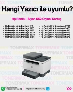 HP 652 F6V24A - F6V25A Orjinal Siyah ve Renkli Kartuş