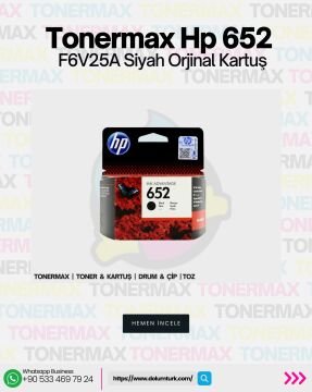 HP 652 F6V24A - F6V25A Orjinal Siyah ve Renkli Kartuş