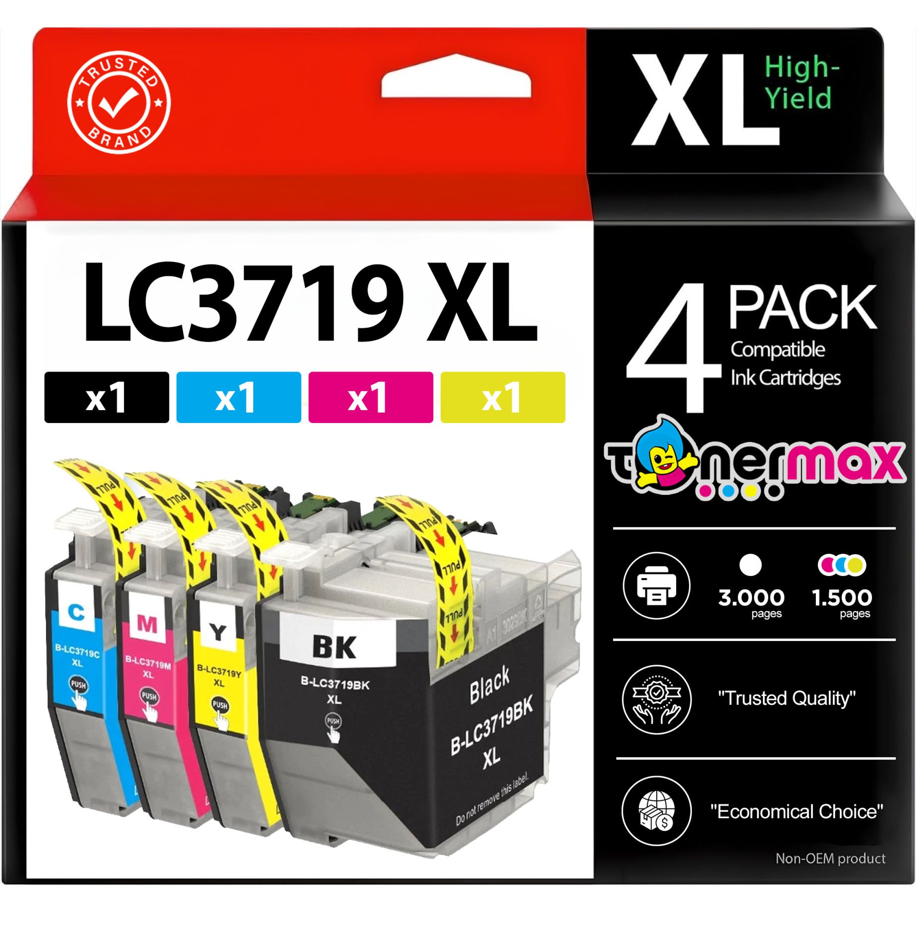 Brother LC3719XL Muadil Kartuş Set / MFC-J3930 / MFX-J2330 / MFC-J2730 / MFC-J3530n